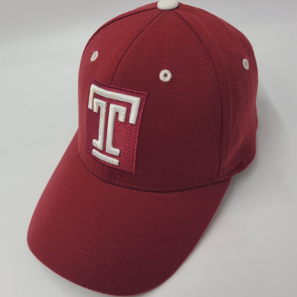 Temple Owls Hat Fitted One Size Top of the World Red White NCAA University Men